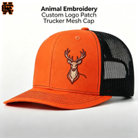 Casquette Trucker en Toile à 6 Panneaux Personnalisée avec Logo Brodé en Relief 3D, Dos en Maille, Visière Courbée, pour Sports de Plein Air, Vente en Gros