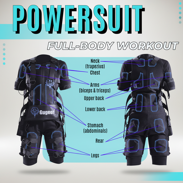 GUGEER EMS Device Training Suit, EMS Sport Apparel, Professional Fitness Wear for Gym, Salon & Home Workout