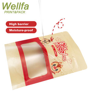 <span class=keywords><strong>Bolsas</strong></span> Sac <span class=keywords><strong>Doypack</strong></span> con cremallera de ventana para té, café, aperitivos, alimentos, bolsa de embalaje biodegradable, bolsa de pie de papel <span class=keywords><strong>Kraft</strong></span> - Product Image 5