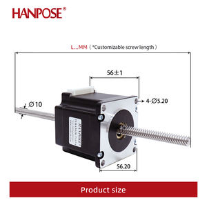 Motor Stepper Nema23 Linear Through Screw Hanpose <span class=keywords><strong>2</strong></span>.8A 126N.cm 57HA56-T10*4 100mm 24v untuk Instrumen Gambar - Product Image 3