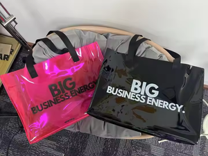 Sac cadeau en PVC transparent coloré écologique personnalisé en gros sac fourre-tout transparent transparent transparent pour les courses en PVC avec logo imprimé - Product Image 3