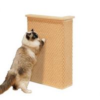 En stock : Griffoir d'angle classique en bois pour chat avec laine et sisal – Tapis de griffage durable pour accoudoir de canapé – Vente en gros