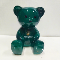 Artisanat en résine avec logo de marque personnalisé, modèle d'ours en peluche en forme de cœur pour sculpture artistique, avec taille et couleur personnalisées, peint à la main, décoration d'intérieur