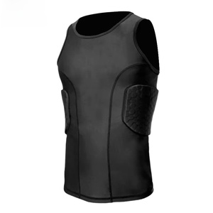 YOUNGSON Youngson Wholesale Sleeveless Padded Compression <b>Shirt</b> EVA <b>Polyester</b> Unisex Black Sport Tank Top Breathable Sports - Product Image 5