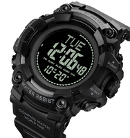 Montre numérique sportive Skmei 2037 résistante à l'eau avec boussole, alarme et bracelet en plastique