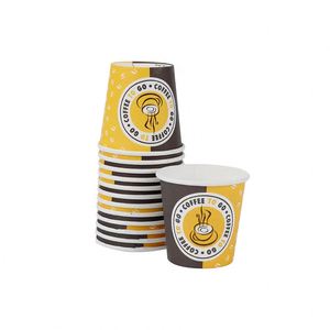 Gobelets en papier jetables pour café de 4oz, 6oz, 7oz, 8oz, 9oz, 10oz, 12oz, barquettes alimentaires à usage unique, supports durables, contenants pour milkshake - Product Image 2