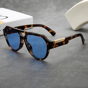 Classic Punk Vacation Shades Men Double Beam Pilot Vintage Color Sun <strong>Glasses</strong> 2026 <strong>New</strong> <strong>Style</strong> Big Thick Frame Sunglasses for Women - Product Image 4