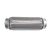 Tuyau Flexible Universel Double Tressé en Acier Inoxydable Silencieux d'Échappement Tuyaux d'Échappement Tresse et Treillis Métallique
