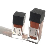 30ml 50ml Vide Carré Clair Vaporisateur de Parfum Bouteille de Parfum en Verre Vaporisateur de Parfum de Luxe avec Bouchon en Bois