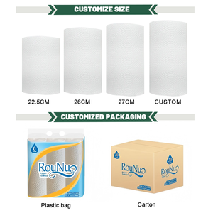 Échantillon Gratuit – Rouleau d'Essuie-Tout de Cuisine Jetable Écologique en Pâte de Bois Vierge Gaufrée pour la Maison - Product Image 6