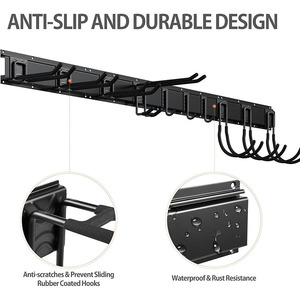 Jh-mech Dụng Cụ Nhà Để Xe Organizer 14 Pcs 64 Inch Có Thể Điều Chỉnh Nhiệm Vụ Nặng Nề Thép Treo Tường Vườn Công Cụ Lưu Trữ Giá - Product Image 3