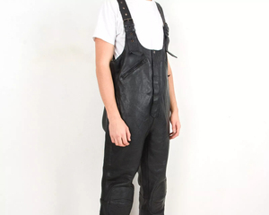 Fabrication sur commande bavoirs de motard imperméables et lourds <span class=keywords><strong>salopette</strong></span> vintage XL pour hommes <span class=keywords><strong>salopette</strong></span> <span class=keywords><strong>en</strong></span> <span class=keywords><strong>cuir</strong></span> de moto à bascule - Product Image 1