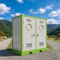 Cabine de toilettes à compost portable, matériau de conteneur, design moderne, installation facile, pour une personne, camping en plein air, WC public