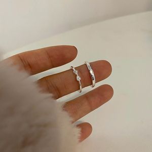 Anillo de Plata de Ley S925 con Diseño de Lazo de Amor, Anillo Romántico para el Dedo Índice, Diseño de Nicho, Anillo de Pareja Personalizado y Moderno para Mujer - Product Image 2