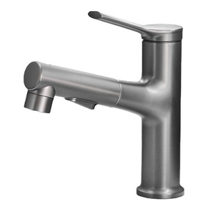 Robinet de lavabo extractible monocommande avec cartouche céramique, à poser sur le comptoir, monotrou, avec douchette extractible - Product Image 1
