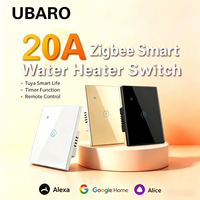 Interrupteur intelligent UBARO 20A 118Type Zigbee pour chauffe-eau, contrôle à distance via application, compatible Alexa, programmation vocale, panneau mural tactile, Smart Life