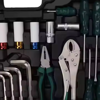 ELEHAND 142-teiliges +2 Kombinations-Schraubenschlüssel-Set Steckschlüsselsatz Ratsche Schraubendreher Zangen Hammer Auto-Reparatur-Werkzeugset