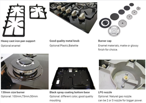 Panel <span class=keywords><strong>de</strong></span> vidrio templado Cocina <span class=keywords><strong>de</strong></span> inducción negra Estufa <span class=keywords><strong>de</strong></span> gas comercial <span class=keywords><strong>para</strong></span> Wok - Product Image 2