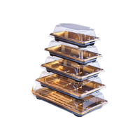 Usine Directement Doré Recyclable  Sushi Plateau Blister Conteneur Alimentaire À Emporter Servir Rectangle Jetable De Luxe
