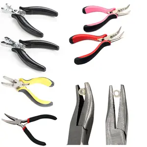 Hair Extension Pliers Accessories Tools Set Black Curved Flat Plier Tape in Hair Extensions Tool Kit 16 Styles Stainless Steel