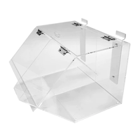 Distributeur de bonbons et aliments secs en acrylique transparent sur mesure à 2 compartiments avec support pour pelle, à suspendre sur panneau rainuré