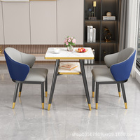 Mesa de Negociación para Conferencias y Combinación de Sillas, Mesa de Comedor Circular Pequeña para Recepción, Oficina, Cafetería