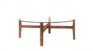 Table basse ronde en bois de teck solide de conception moderne faite à la main pour la maison et l'hôtel - Product Image 3