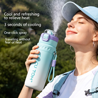Bouteille d'eau portable hautement stylée en acier inoxydable à double isolation 650ml/630ml avec paille intégrée pour le sport et le cyclisme