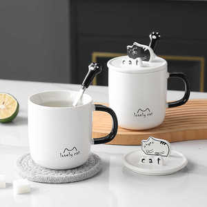 ผู้ผลิตจีนรายใหม่ รับผลิตแก้วเซรามิคลายแมวน่ารัก ชุดแก้วกาแฟเซรามิคขนาดใหญ่ แก้วเซรามิคน่ารัก - Product Image 1