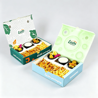 Op maat gemaakte vouwbare hoogwaardige papieren doos voor voedsel, snacks, gedroogd fruit en gezonde geschenkverpakkingen met sausbakje