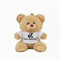 Porte-clés ours en peluche mini, jouet en peluche, ornement de sac, cadeau promotionnel, vente en gros, logo personnalisé, t-shirt, petite commande 10cm