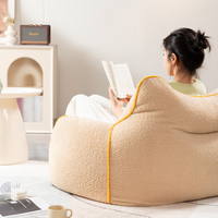 Nouvel Arrivage Pouf Enfant Coloré Portable en Forme d'Ours, Petit Canapé-Lit, Housse en Fausse Fourrure, Fauteuil de Lecture