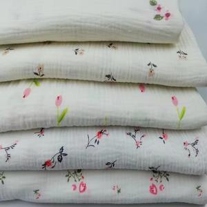 Tissu en mousseline 100% coton, <span class=keywords><strong>double</strong></span> <span class=keywords><strong>gaze</strong></span>, froissé, imprimé, pour vêtements et emmaillotage, respirant, pour garçons et filles - Product Image 4
