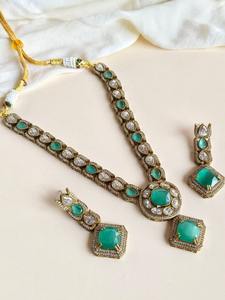 Indian Fancy Traditional Fashionable Kundan <b>Pearl</b> Choker <b>Necklace</b> Earrings <b>Set</b> with Women Wedding - Product Image 2