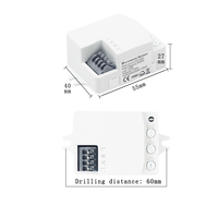 5.8GHz AC220V petit Module de capteur Radar à micro-ondes intelligent à 360 degrés, montage mural au plafond, interrupteur d'éclairage inductif réglable