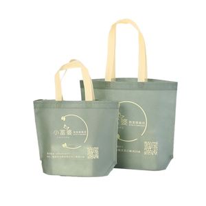 Bolsa de tela no tejida en stock con asa superior biselada para ropa, publicidad, regalos y compras, con logo impreso - Product Image 6