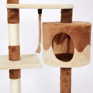 גדול קיר עץ מלא חתול טיפוס עץ מסגרת עץ עם שריטות sisal עם שריטות sal מגדל רהיטים משחק בית