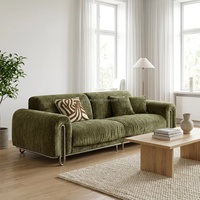 Ensemble de canapés carrés en velours de style minimaliste italien, éponge écologique, design durable, fauteuil de détente moderne de luxe, structure métallique enveloppée
