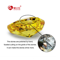 Zircone cubique synthétique 5A+ taillée en forme de poire, effet glace pilée, jaune doré, polie à la machine, pour pavage de bijoux