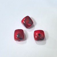 Perles en résine acrylique marbrées bicolores en forme de coussin carré pour la fabrication de bracelets, pendentifs et sangles de téléphone DIY
