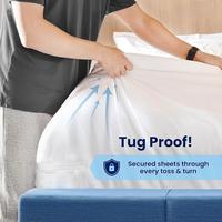 4 packs de sangles pour draps de lit-Supports d'angle élargis pour un ajustement ferme et serré-Option cadeau pour les taies d'oreiller-Ensembles de housses de couette