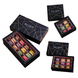 Ready to ship macaron packaging paper box folding pack for 6 9 12 pieces macarons macaroon