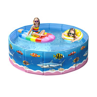 Nouvelle Arrivée Été : Piscine Gonflable Portable et Épaissie, Motif Monde Marin, Sans Gonflage, pour Enfants