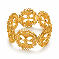 Bracelet de luxe plaqué rhodium 30g en alliage de métal précieux, pureté 100%, rond, creux, texturé brossé