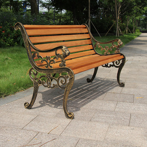 Modern Outdoor Leisure Long Iron Art Seat <span class=keywords><strong>Bench</strong></span> estilo madeira maciça para Parque Pátio Jardim ou Pátio-Atacado Disponível - Product Image 6