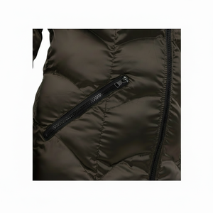 เสื้อแจ็คเก็ตผ้าใบกันน้ำสำหรับผู้หญิง, เสื้อโค้ทสีดำสีขาวปักลายลูกไม้สำหรับฤดูหนาวขนาดพิเศษ2021 - Product Image 1