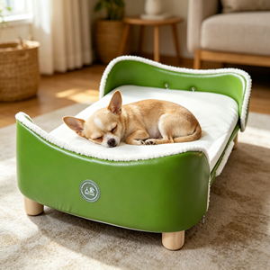 Cama para Mascotas con Marco de Metal Personalizado, Impermeable, de Cuero, Ajustable, Ortopédica, para Perros - Product Image 1