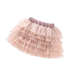Top Quality Fashion Design Solid Colors Multi Layers Soft Mesh Puffy Tulle Tutu Skirts For Girls