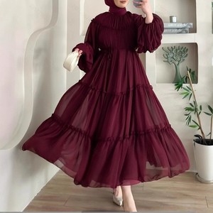 Casual alla moda medio-orientale dolce con pizzo lungo lungo e traspirante in poliestere abiti lunghi fatti a mano - Product Image 4