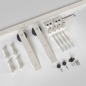Kit de Herrajes Modernos para Puertas Correderas de Granero con Cierre Suave, de Aleación de Aluminio, 6.6 Pies, Negro Mate, para Puertas Interiores, Baño y <span class=keywords><strong>Cocina</strong></span> - Product Image 1